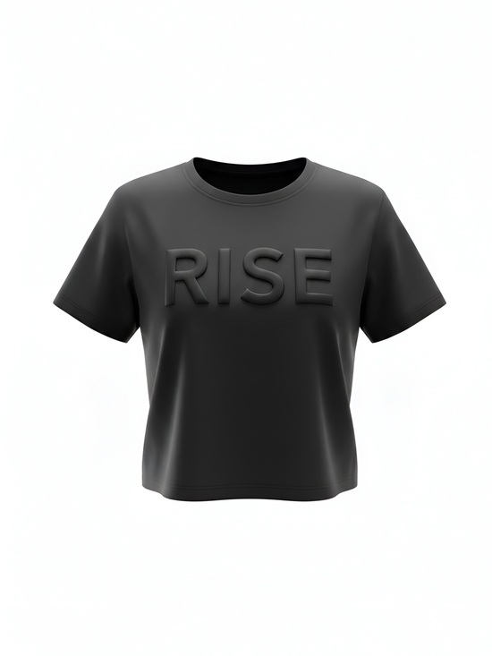 Athleta Tops - Athleta Women’s Black RISE Cropped Tee with Shiny Lettering - XS, New